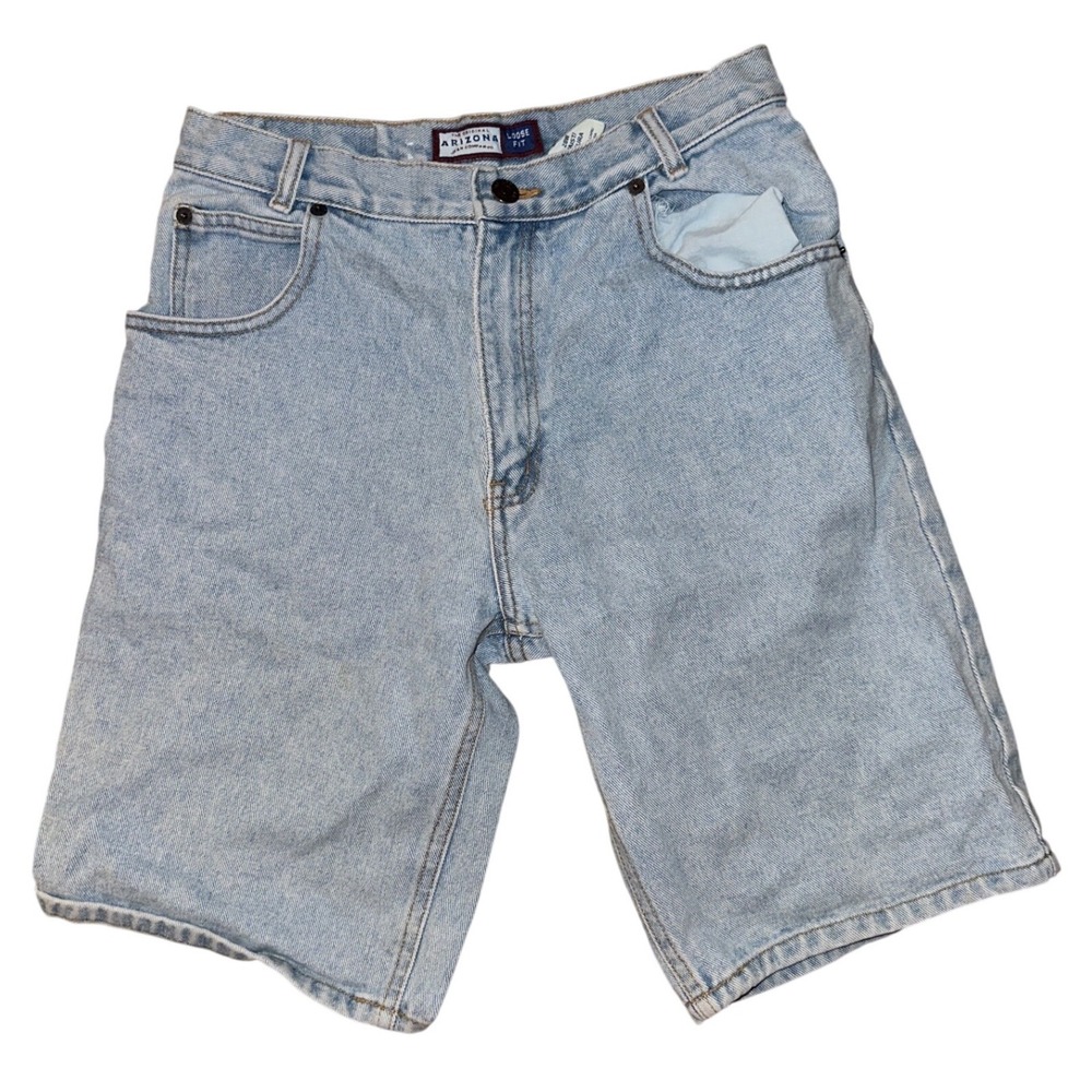 Arizona Jean Co Light Wash Loose Fit Denim Shorts 28W Vintage Style 90s Cotton